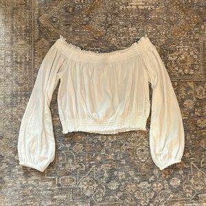 H&M white off the shoulder long sleeve top